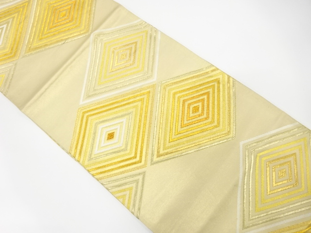 JAPANESE KIMONO / ANTIQUE FUKURO OBI / SILK / WOVEN RHOMBUS